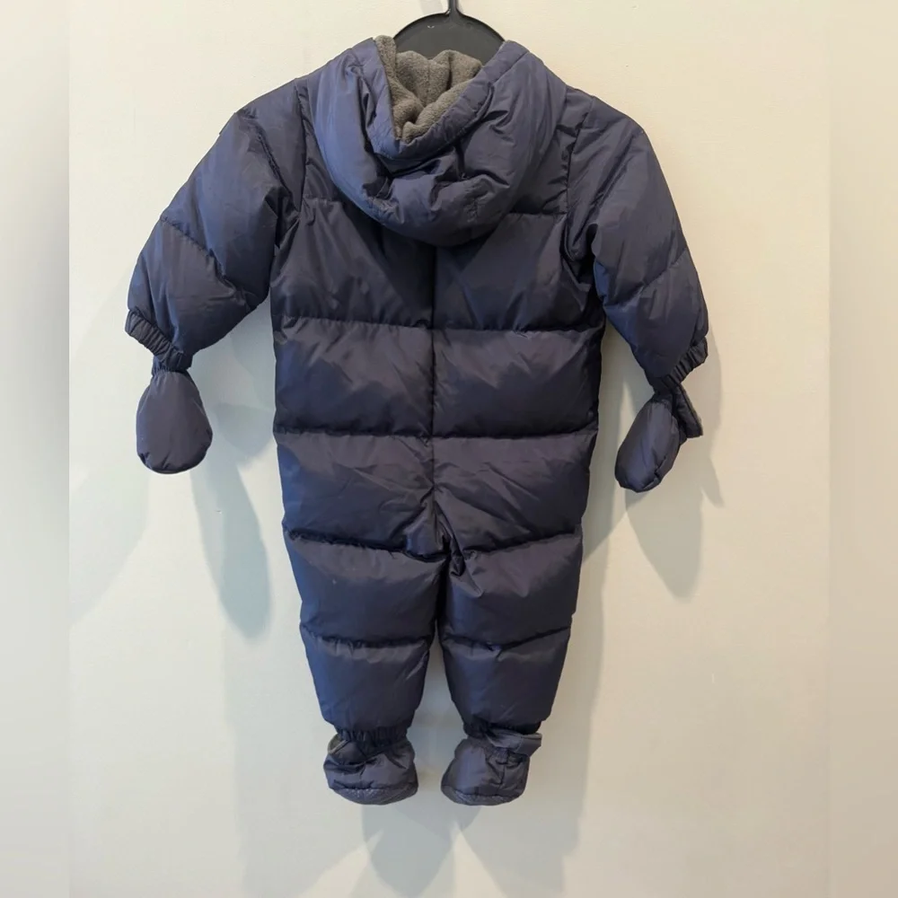 GAP Baby Infant Snowsuit Hooded 18-24 Months Fleece Lined One Piece Winter Blue